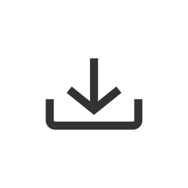 Kalın taslak biçiminde simge indir. Siyah ve beyaz tek renkli vektör çizimi.