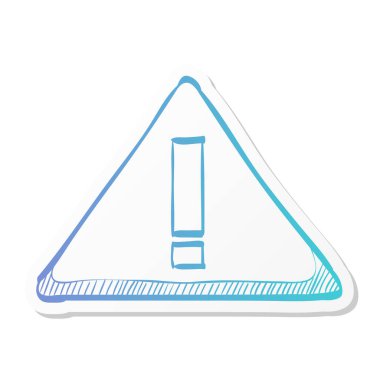 Etiket rengi biçiminde uyarı simgesi. Üçgen güvenlik önlemlerine dikkat edin