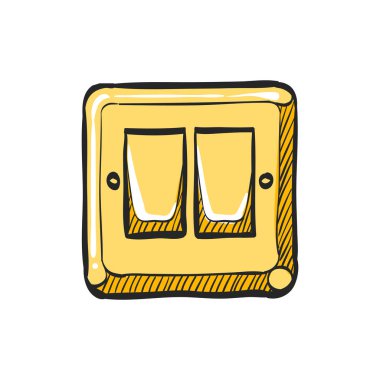 Renk çiziminde elektrik düğmesi simgesi. Kapat düğme lambasını