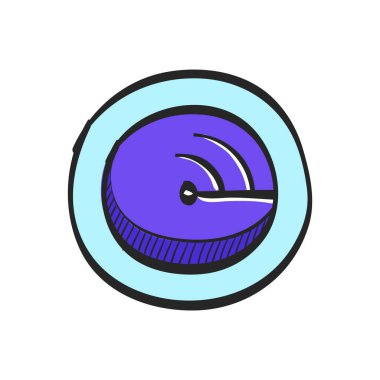 Radar renk çizimi simgesi. Alet algılayıcı askeri düşman tehdit mesafesi hesaplaması