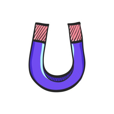 Renk çiziminde mıknatıs simgesi. Cisim elektromıknatıs metali kuzey