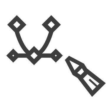 Kalın ana hatlı Bezier ikonu. Siyah ve beyaz tek renkli vektör çizimi.