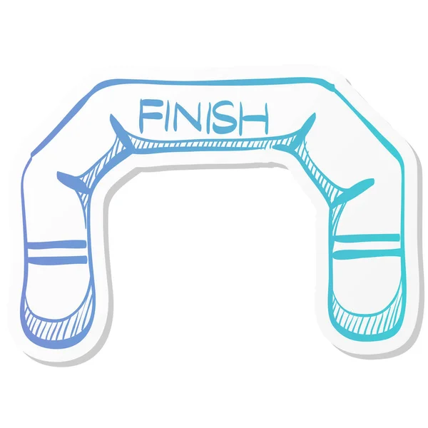 Finish Line Icon Sticker Color Style Air Tube Inflatable — Stock Vector