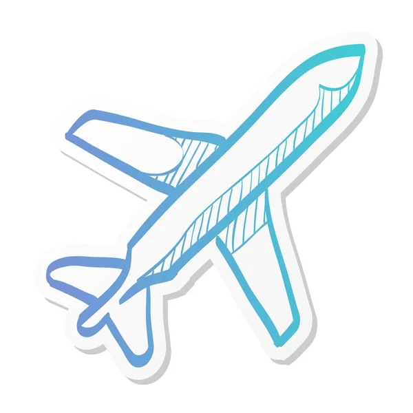 Flugzeug Symbol Stickerfarbe Luftverkehr Start Reise Passagier Von Oben — Stockvektor
