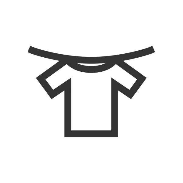 Ρούχα Κρέμονται Εικονίδιο Παχύ Περίγραμμα Στυλ Ασπρόμαυρη Μονόχρωμη Διανυσματική Απεικόνιση — Διανυσματικό Αρχείο