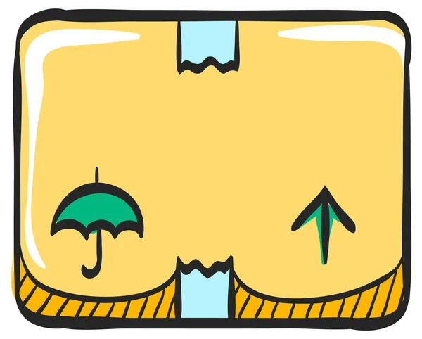 Logistikbox Symbol Der Farbzeichnung Lieferung Lagerung Versand Fracht — Stockvektor