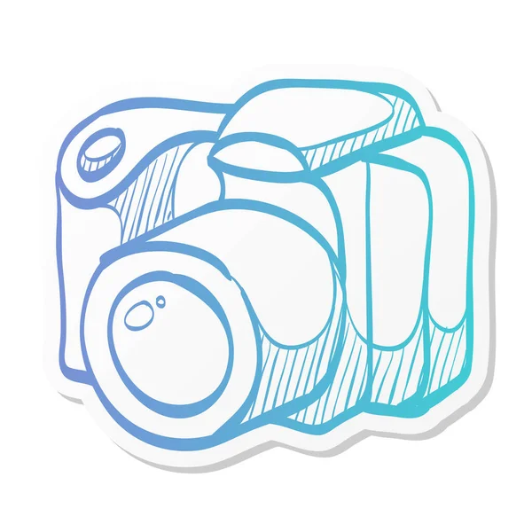 相机图标在贴纸的颜色风格 数码摄影专业摄影师Slr — 图库矢量图片