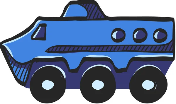 Иконка Бронетранспортера Цветном Рисунке Пуленепробиваемый Транспорт — стоковый вектор