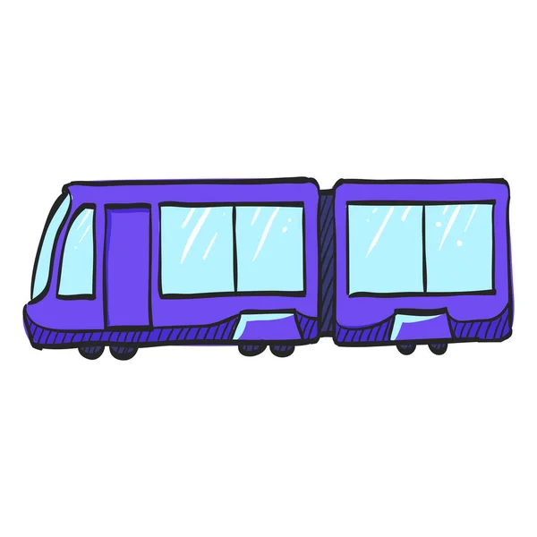 Ikona Tramwajowa Kolorowym Rysunku Metro Transport Miejski Publiczny — Wektor stockowy
