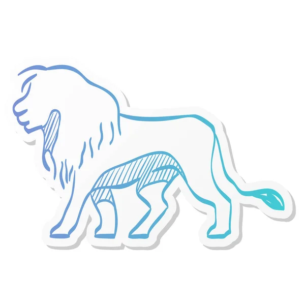 Ikona Lwa Kolorze Naklejki Logo Sylwetki Ssak Mięsożerny Dżungla Zoo — Wektor stockowy