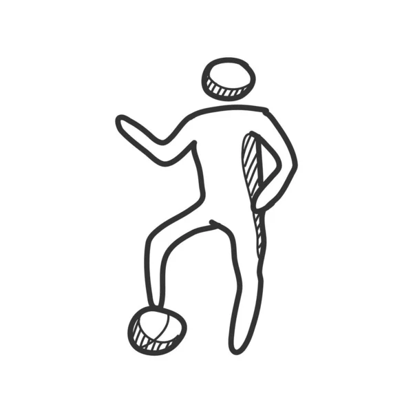 Ikony Fotbalistů Náčrtech Sportovní Fotbal Ručně Kreslené Čmáranice — Stockový vektor