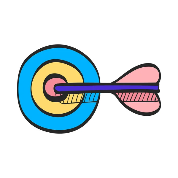 Pfeil Bullseye Symbol Der Farbzeichnung Strategie Für Den Wirtschaftssport — Stockvektor