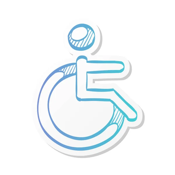 残疾访问图标在贴纸的颜色风格 道路建设轮椅护理 — 图库矢量图片