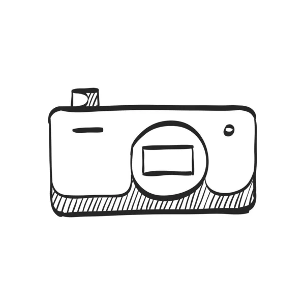 Ikona Kamery Kolorowym Rysunku Fotografia Obraz Elektroniczny Obrazowanie Kieszeń Kompaktowy — Wektor stockowy