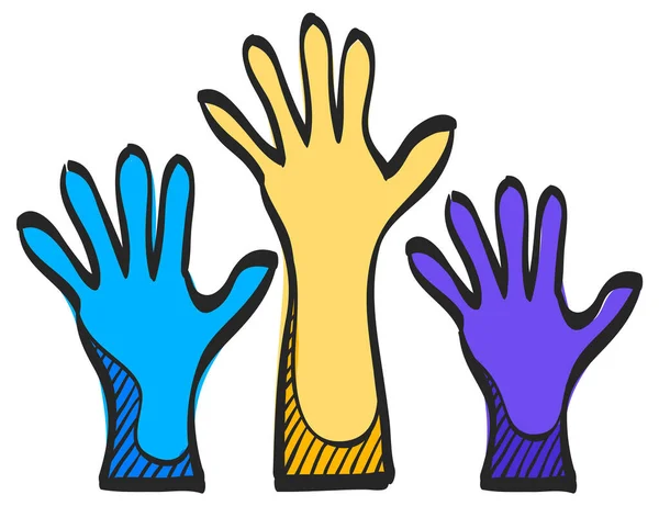 Значок Руки Цветном Рисунке Анатомия Человеческой Семьи Заботится Детях Взрослых — стоковый вектор