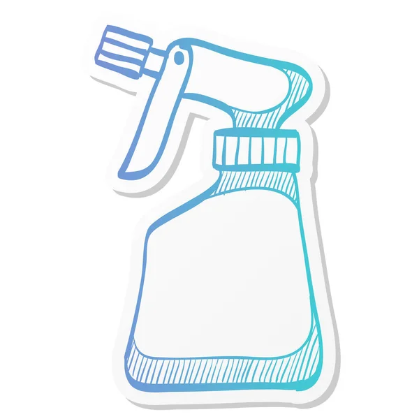 Sprühflaschen Symbol Stickerfarbenstil Gartenarbeit Wäsche Wasser Flüssigenthärter — Stockvektor