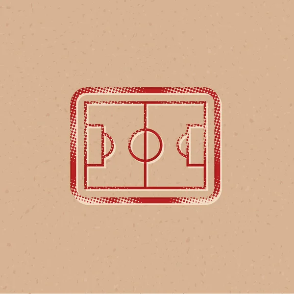 Icône Terrain Football Demi Teinte Illustration Vectorielle Fond Grunge — Image vectorielle