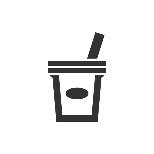 Значок Безалкогольного Напитка Толстом Стиле Черно Белая Монохромная Векторная Иллюстрация — стоковый вектор