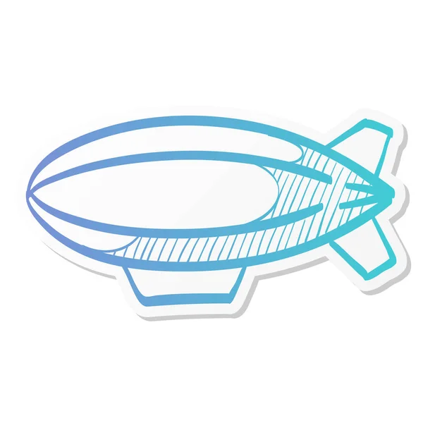 Icono Dirigible Estilo Color Pegatina Globo Aire Caliente Zeppelin — Vector de stock