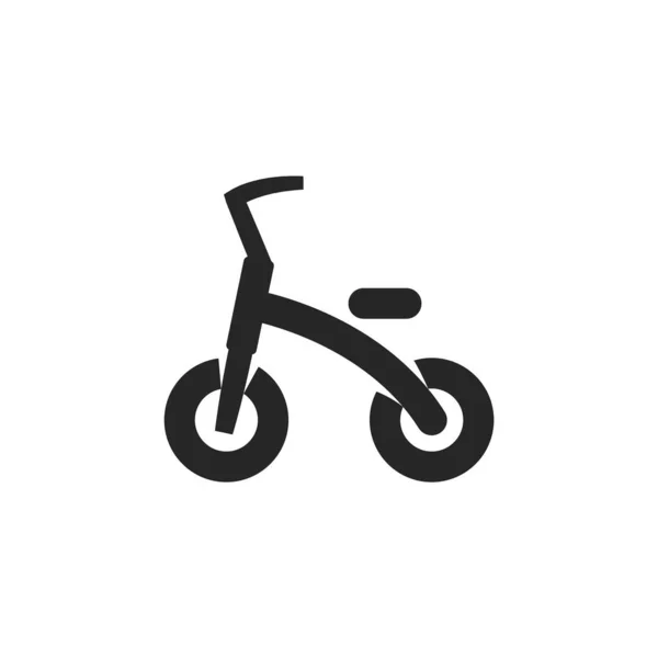 Trehjuling Ikon För Barn Tjock Kontur Stil Svart Och Vitt — Stock vektor