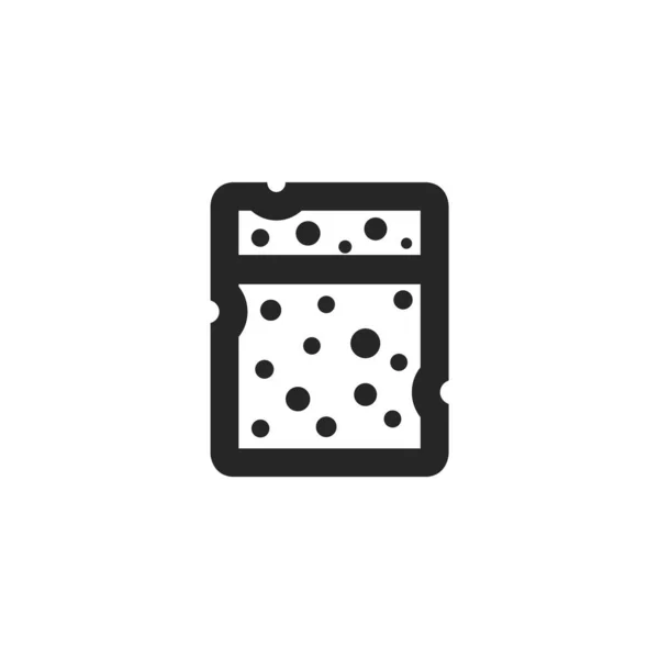 Иконка Чистки Губок Толстом Очертании Черно Белая Монохромная Векторная Иллюстрация — стоковый вектор
