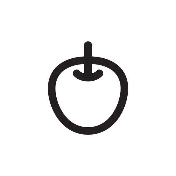 Icono Apple Estilo Contorno Grueso Ilustración Vectorial Monocromática Blanco Negro — Vector de stock