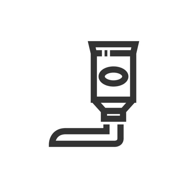 Schilder Tube Icoon Dikke Outline Stijl Zwart Wit Monochrome Vector — Stockvector