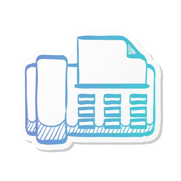 Facsimile Icona Stile Adesivo Colore Ufficio Apparecchiature Elettriche Fax Copia — Vettoriale Stock