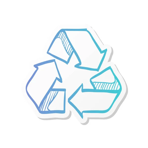 Reciclar Icono Símbolo Estilo Color Pegatina Medio Ambiente Verde — Vector de stock