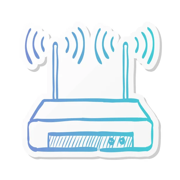 Router Pictogram Sticker Kleur Stijl Internetaansluiting Wifi — Stockvector