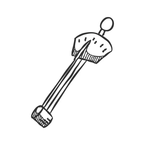 Drehmomentschlüssel Symbol Skizzenstil Vektorillustration — Stockvektor