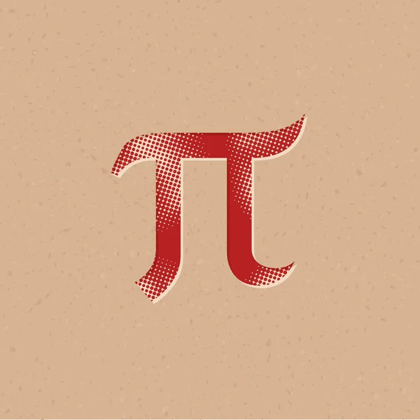 Icône Alphabet Grec Demi Teinte Illustration Vectorielle Fond Grunge — Image vectorielle