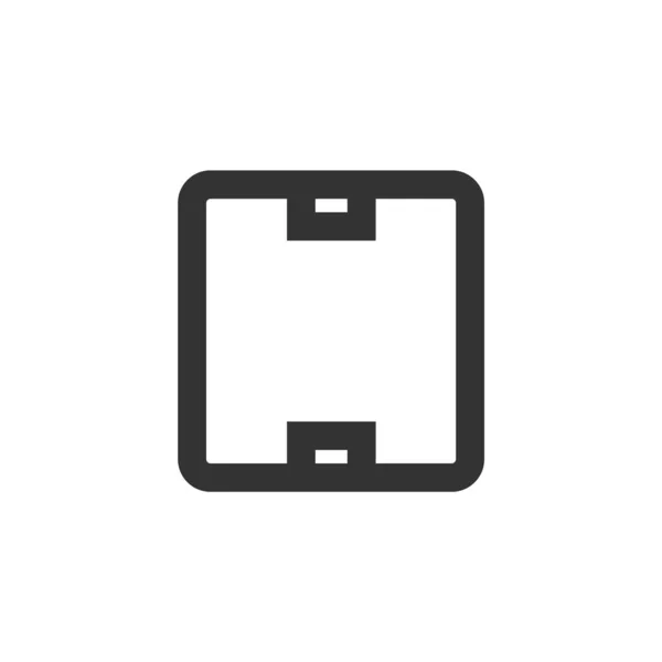 Logistik Box Symbol Dicken Umriss Stil Schwarz Weiße Monochrome Vektorillustration — Stockvektor