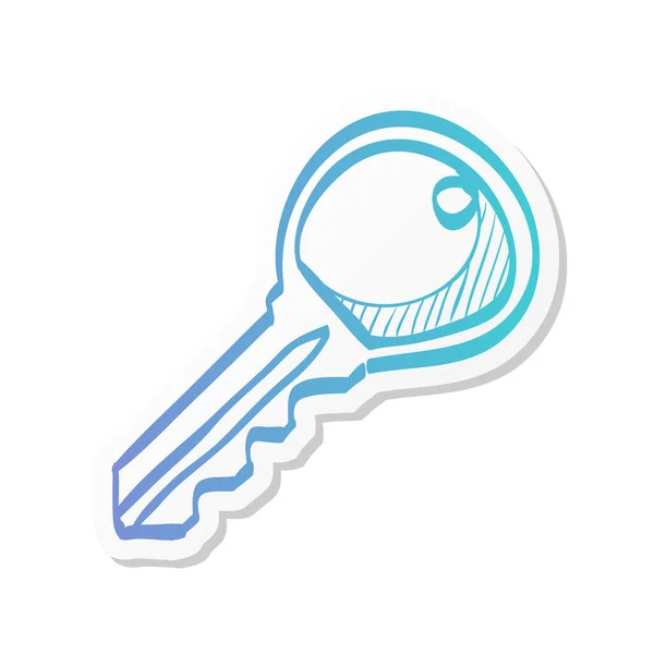 Schlüsselsymbol Stickerfarbstil Sicherheit Hauseigentum — Stockvektor