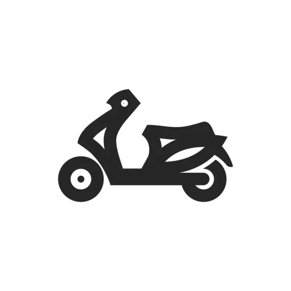 Motorrad Ikone Dicken Outline Stil Schwarz Weiße Monochrome Vektorillustration — Stockvektor