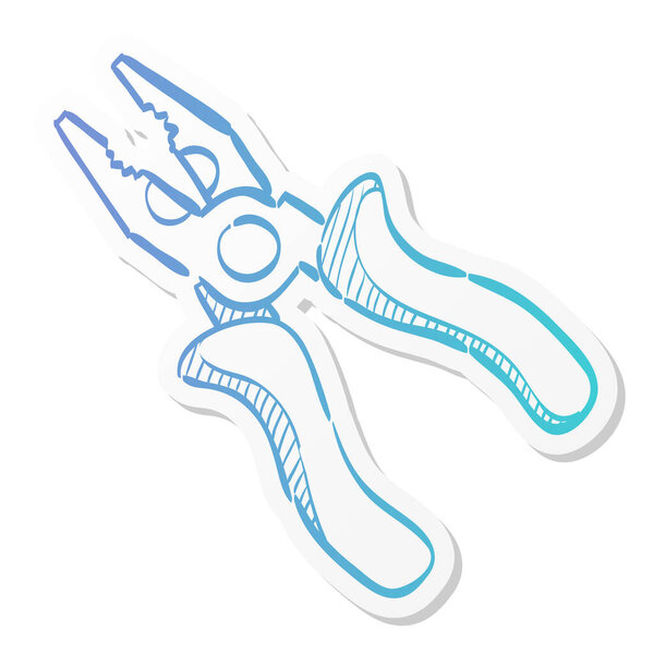 Щипцы иконки в стилистике шарканья цвета. Инструмент промышленного строительства механической электроники