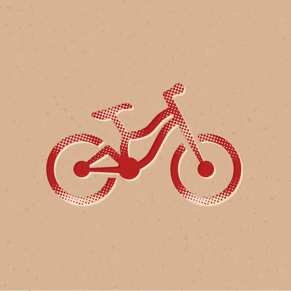 Mountainbike Icoon Halve Toon Stijl Grunge Achtergrond Vector Illustratie — Stockvector