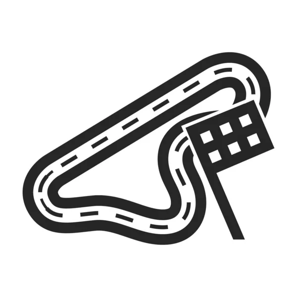 Race Circuit Icoon Dikke Omtrek Stijl Zwart Wit Monochrome Vector — Stockvector