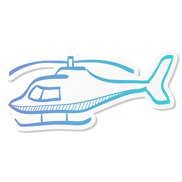 直升机图标的粘贴色彩风格 航空螺旋桨运输 — 图库矢量图片