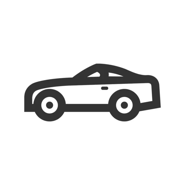 Sport Car Icon Thick Outline Style Black White Monochrome Vector — Stock Vector