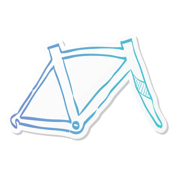 Cykel Ram Ikon Klistermärke Färg Stil Sport Transport Fritid Storlek — Stock vektor