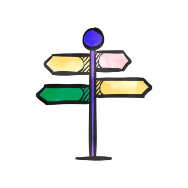 Suluboya tarzı simge yol işareti iletisi