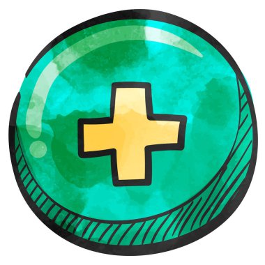 Suluboya biçim simgesi + işareti