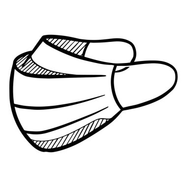 El çizimi yüz maskesi. Vektör illüstrasyonu.