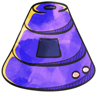 Suluboya tarzı simge uzay kapsülü