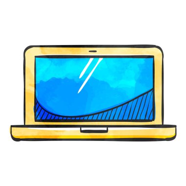 Suluboya tarzı dizüstü bilgisayar simgesi