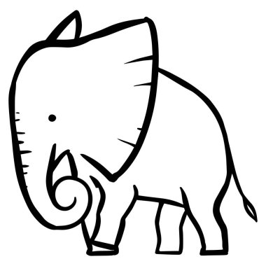 El yapımı fil. Vektör illüstrasyonu.