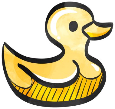 Suluboya tarzı simge Kauçuk ördek