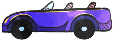 Suluboya stili spor araba üstü açık