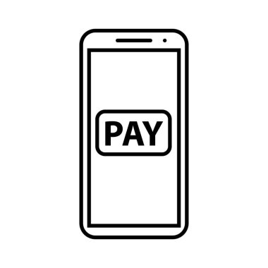 Taşınabilir ödeme ikonu ince bir hatla. Vektör illüstrasyonu.